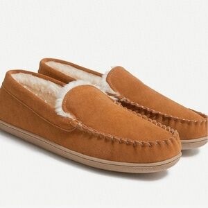 J. Crew Factory Suede Scuff Slippers - caramel